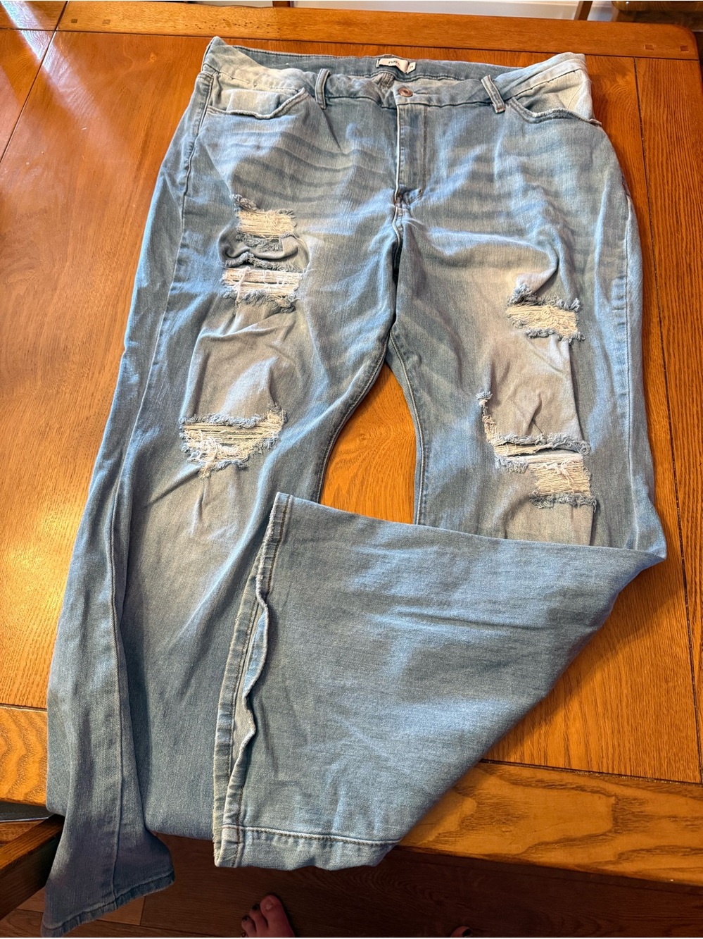 Rue +  Light Blue Distressed flared  Jeans - size 24